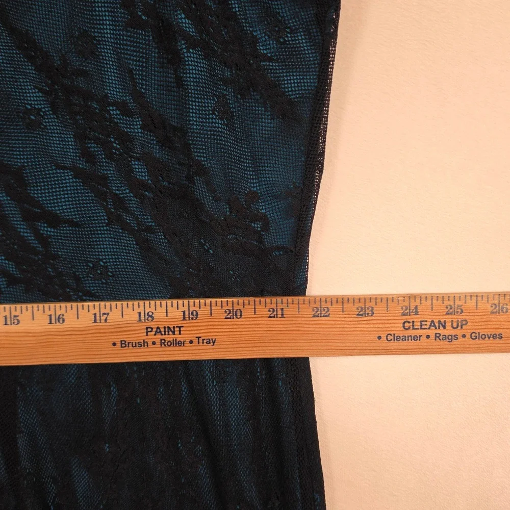 Lane Bryant Lace Dress Womens 24 Teal Black‎ Goth Romantic Whimsigoth Cocktail